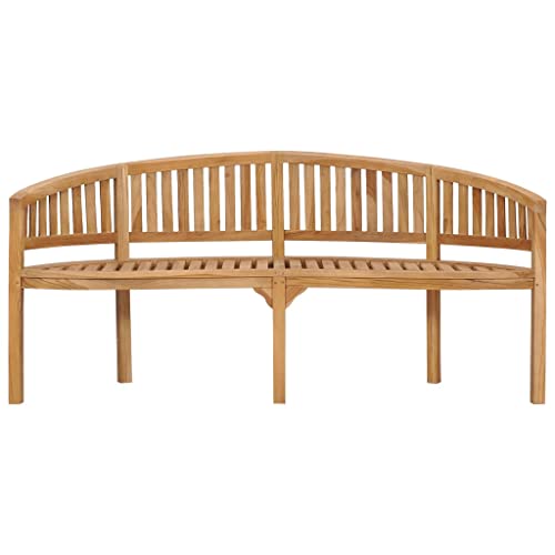 Banana Bench 70.9" Solid Teak Wood Bench for Garden, Patio or Living Room H6362
