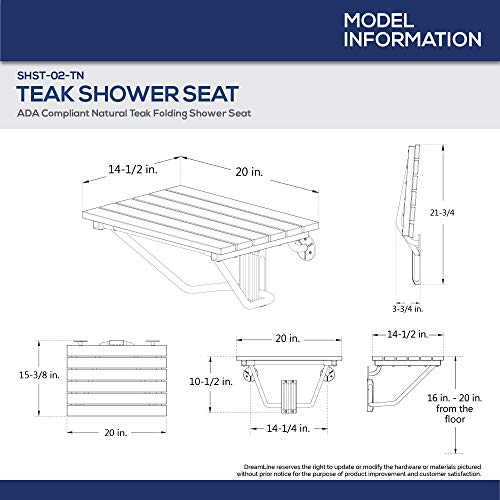 DreamLine Shower Seat 20" Teak E42119