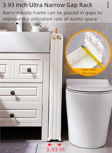 Slim Storage Cabinet with Wheels Narrow Shelf Rack 3 Tier P5387