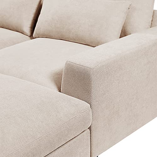 Modern L-Shape Feather Filled Sectional Sofa with Reversible Chaise Q57718
