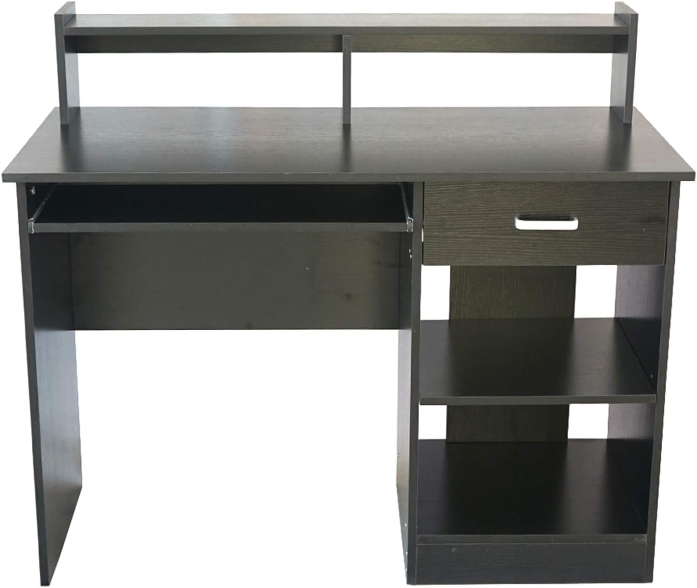 Black Computer Desk with Keyboard Tray and Drawer for Home Office T14048