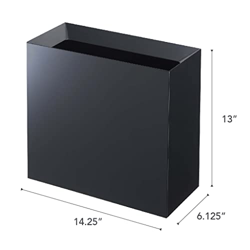 Yamazaki Home Trash Can Plastic Tall White with Handle P74392