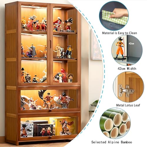 5 Tier Curio Display Cabinet with Acrylic Glass Door C342