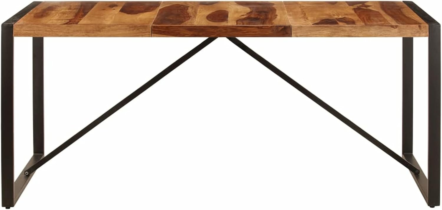 Solid Sheesham Wood Round Dining Table 70.9"x35.4"x29.5" H14158