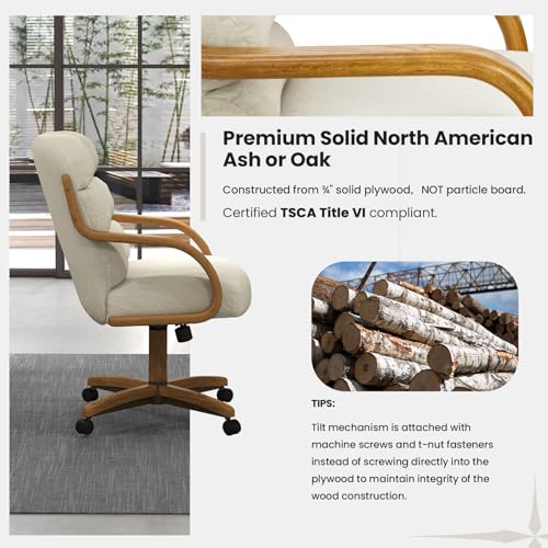 Chromcraft 2-Pack Swivel Tilt Dining Chairs on Wheels, Santa Rosa Linen Y227