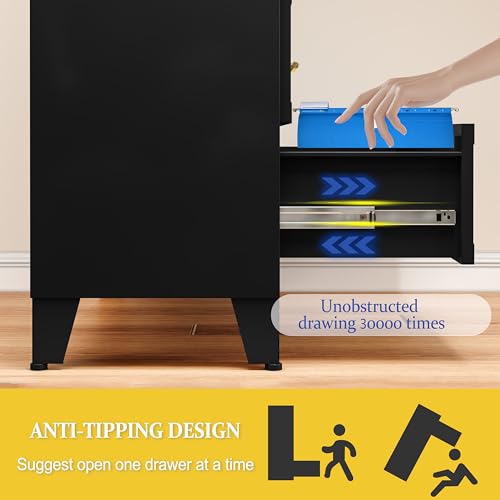 3 Drawer Metal File Cabinet for Storage, Letter/Legal Size, Green E8835