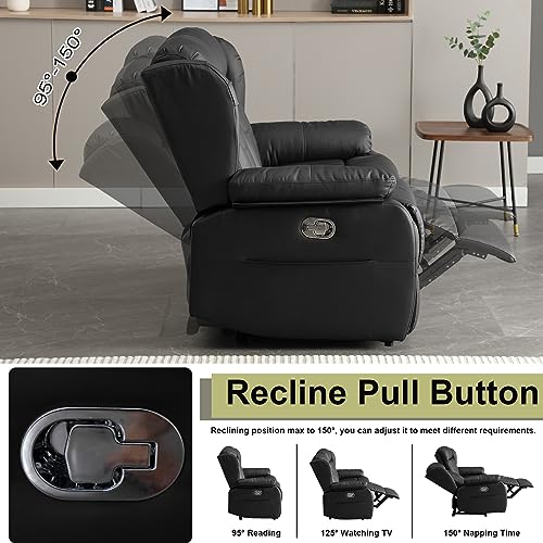 59" Manual Reclining Loveseat with Side Pockets, Brown M319