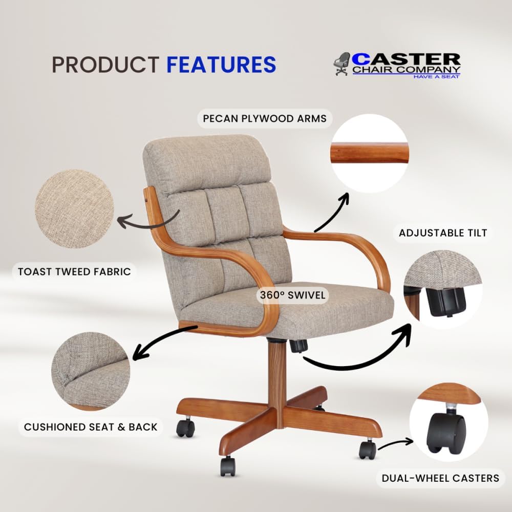 Caster Chair Company 5-Piece 42x42 Caster Dining Set with Laminate Table & Toast Chairs C531346