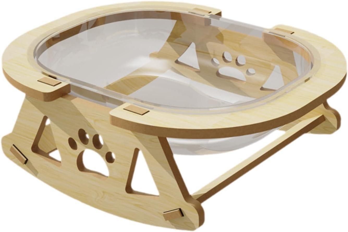 Space Capsule Cat Bed Condo Solid Wood Stand, Beige T33392