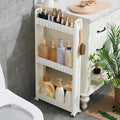 Slim Storage Car Durable Slim Storage Cabinet with Wheels Narrow Shelf Rack for Kitchen,Bathroom,Study,Office,Etc (3 Tier elevated)