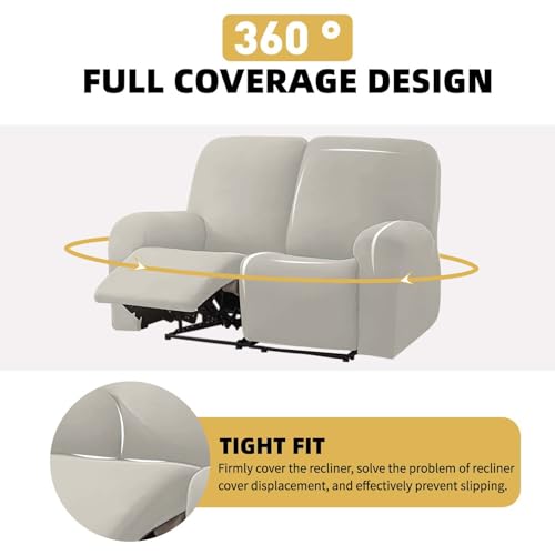 HDCAXKJ Waterproof Loveseat Recliner Cover for 2 Seat Couch Sofa, Orange N9642