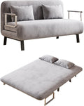Folding Chair Bed, Comfortable Convertible Sleeper Sofa, 3-in-1 Foldable Bed with Adjustable Backrest and Pillow, Floor Loveseat, Cozy Sleeper Chair for Small Spaces, Office