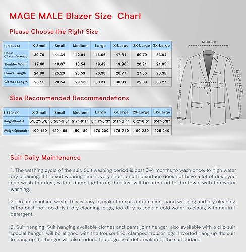 MAGE MALE Mens Casual Blazer Lightweight Suit Jacket T133