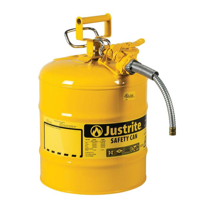 Justrite 5 Gallon Red Safety Can Type II AccuFlow I67357