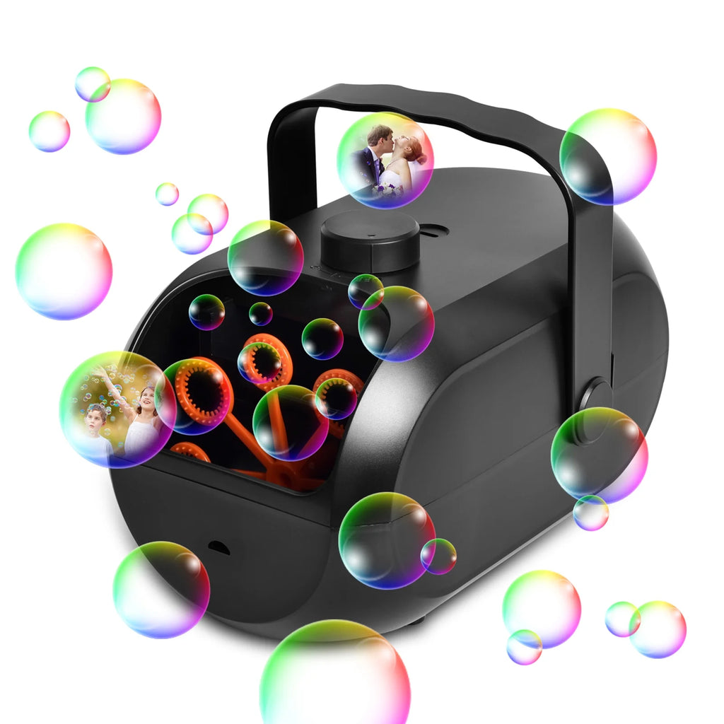 Portable Rechargeable Bubble Machine for Toddlers Parties Outdoor Indoor F2383