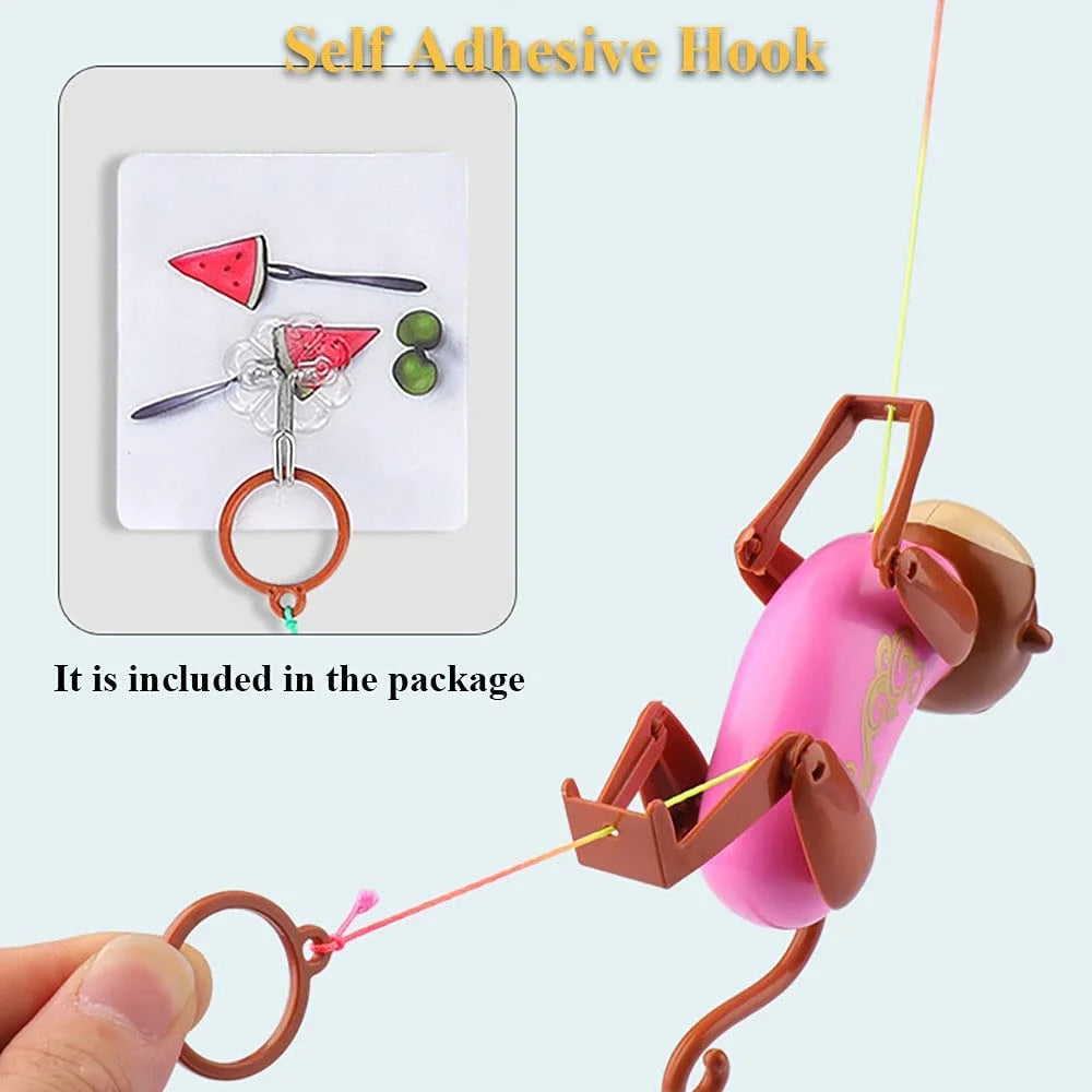 Rope-Climbing Monkey Toy with Sound Effect for Kids (Pink) Y56592