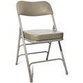 Vinyl Upholstered Folding Chair (2 Pack) - Heavy Duty Ultra Padded 2" Thick Padded Seat and Back, Triple Braced - Quad Hinging, 300 lb Tested (Beige)