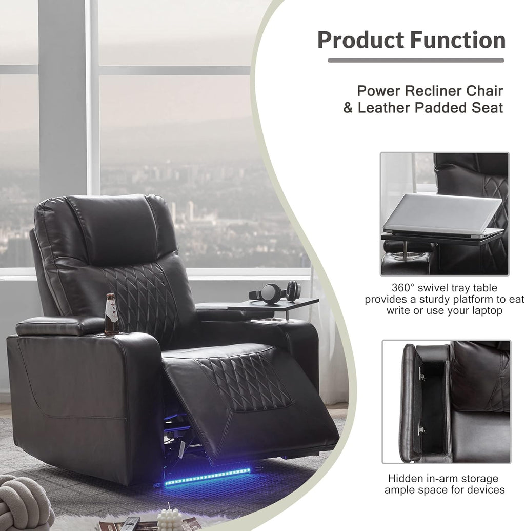 Power Recliner Chair with USB Port and Cup Holders V5004