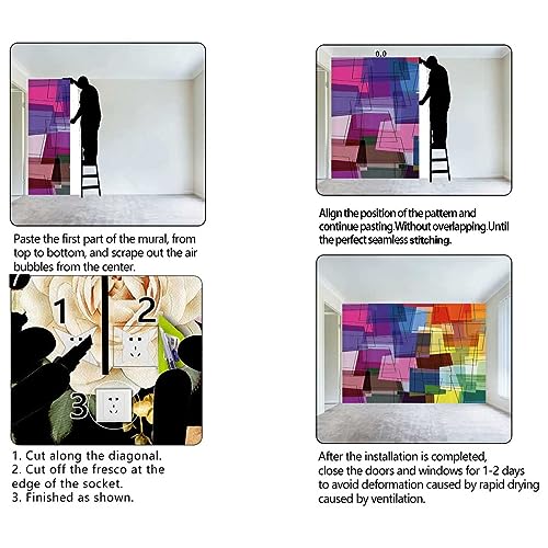 Cubicle Wallpaper for Fabric Walls Modern Art Home Decor Wall Sticker 48"x40" V187