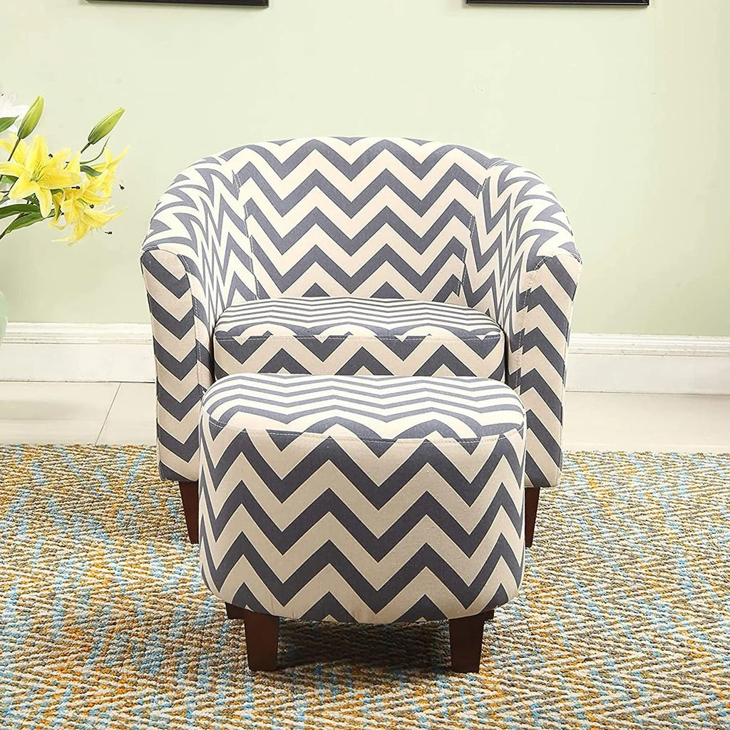 Nathaniel Home Modern Upholstered Accent Chair with Ottoman F360
