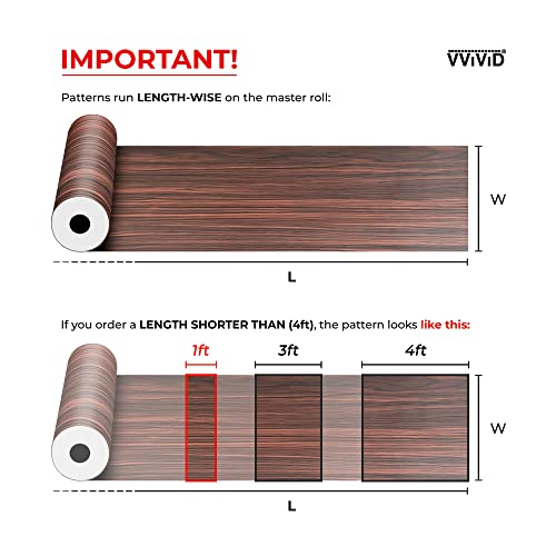 VVIVID Striped Maple Wood Grain Textured Vinyl Wrap Roll 2ft x 48 Inch J1513