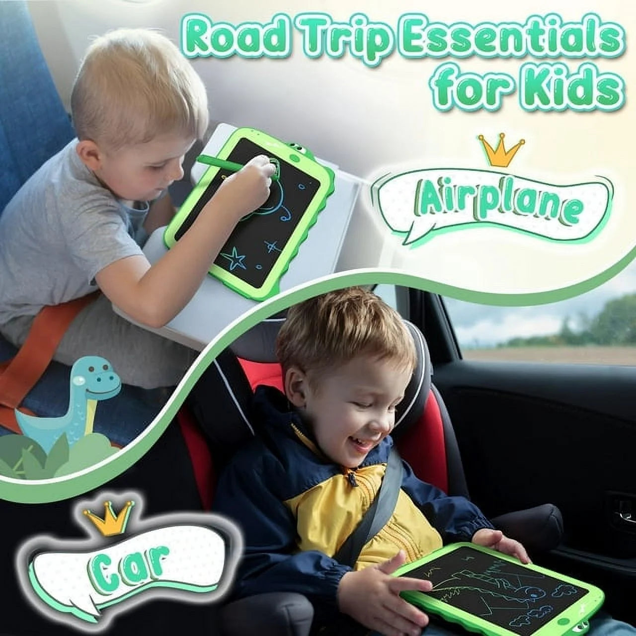 LCD Writing Tablet for Kids Dinosaur Drawing Board Toys Ages 3-8 R744