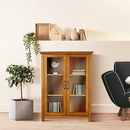 Teamson Home Avery Wooden Freestanding Floor Cabinet with 2 Adjustable Shelves, Oiled Oak I9564