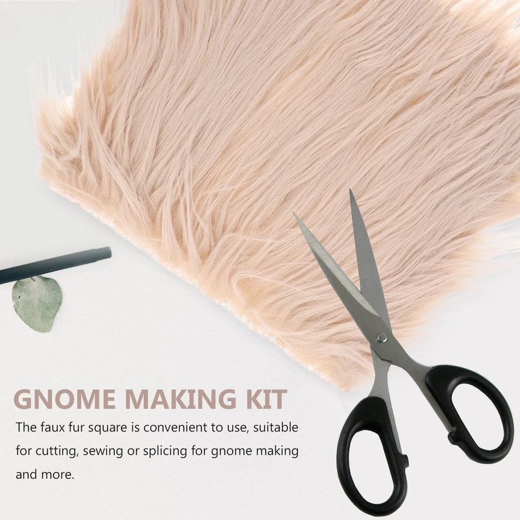 DIY Gnome Doll Craft Kit with Faux Fur Fabric & Wooden Balls K7191