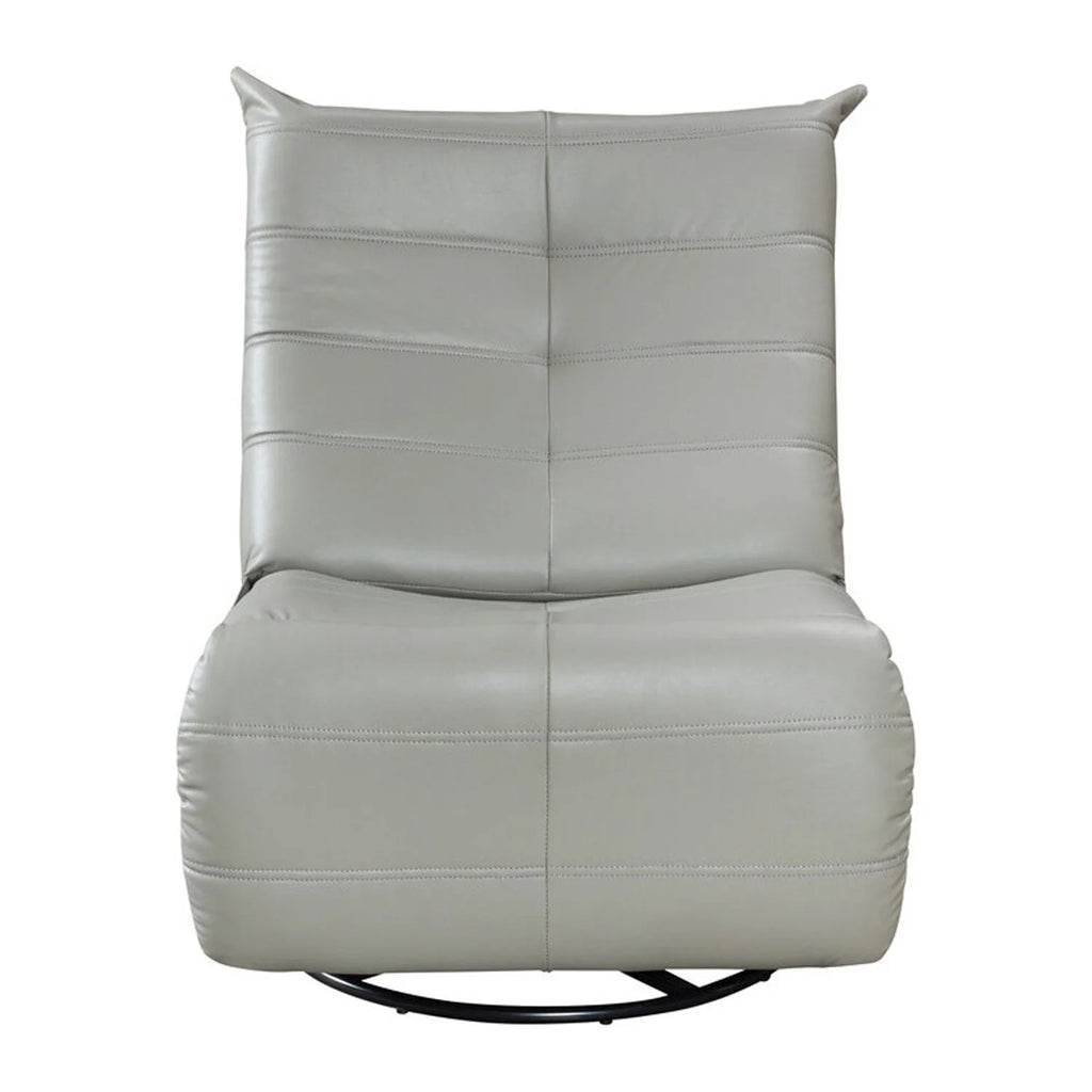 Georgena Green-Gray Faux Leather Swivel Glider Recliner O45496