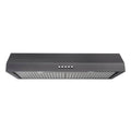 Vissani 30 in. W 7 in. 370 CFM Under The Cabinet Range Hood with LED Bulbs in Black Stainless Steel
