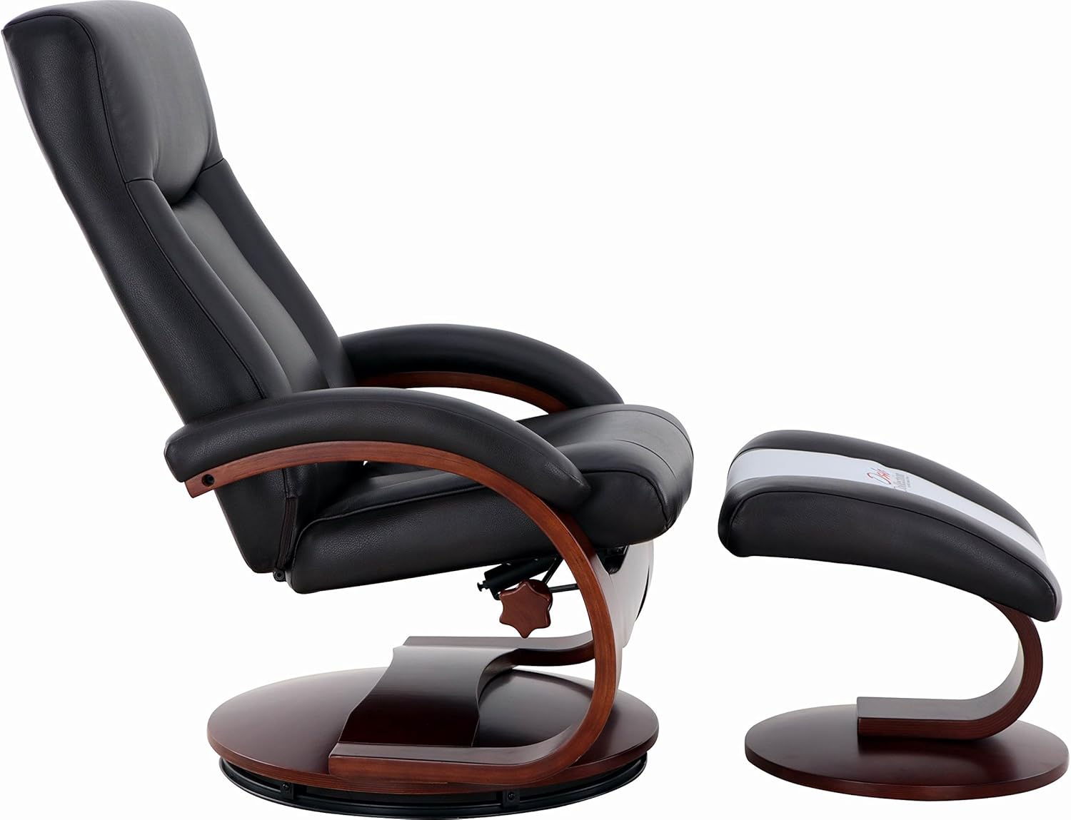 Hamilton Recliner and Ottoman in Black Top Grain Leather Y917