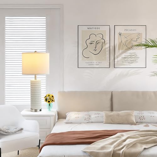 Table Lamps for Living Room Set of 2, 29.7" Tall with Dual USB Ports S24545