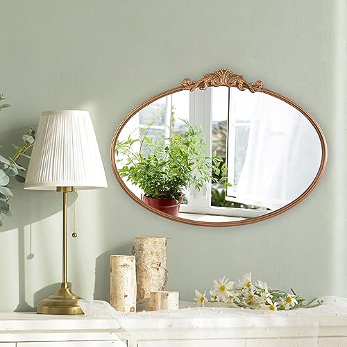 Vintage Baroque Arched Wall Mirror Gold 24x36 R8749