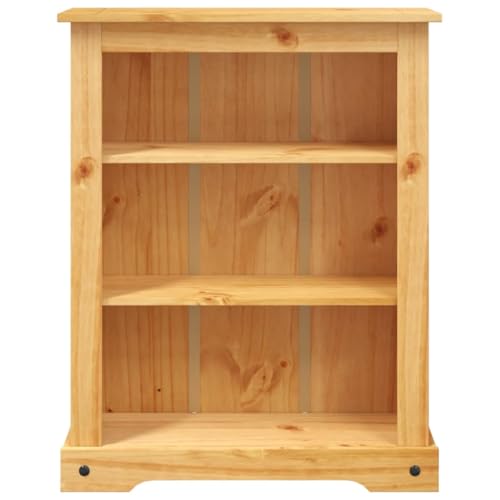 3-Tier Bookcase Mexican Pine with 3 Shelves for Home Office F72781