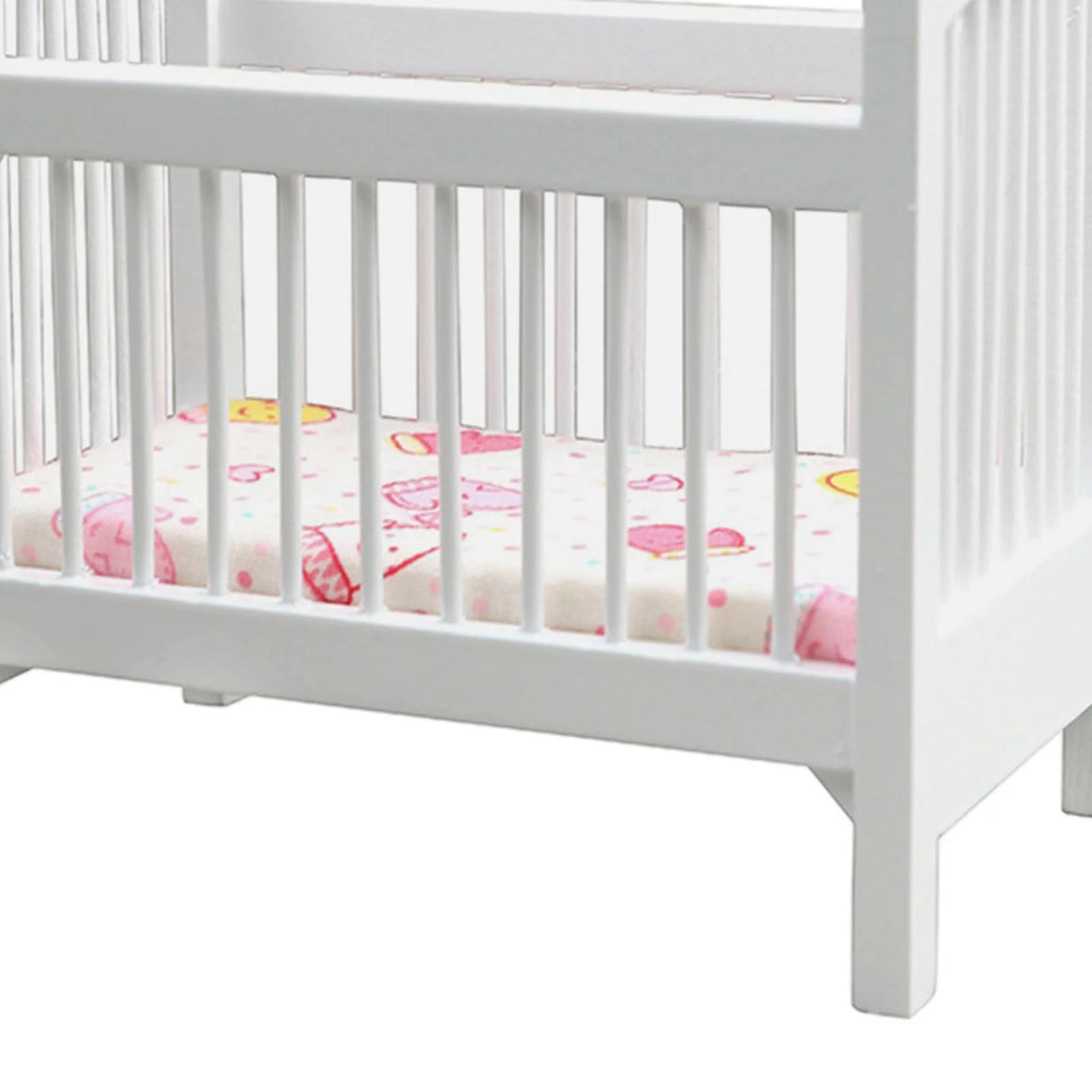 1/12 Scale Dollhouse Wooden Crib Furniture Set G556310