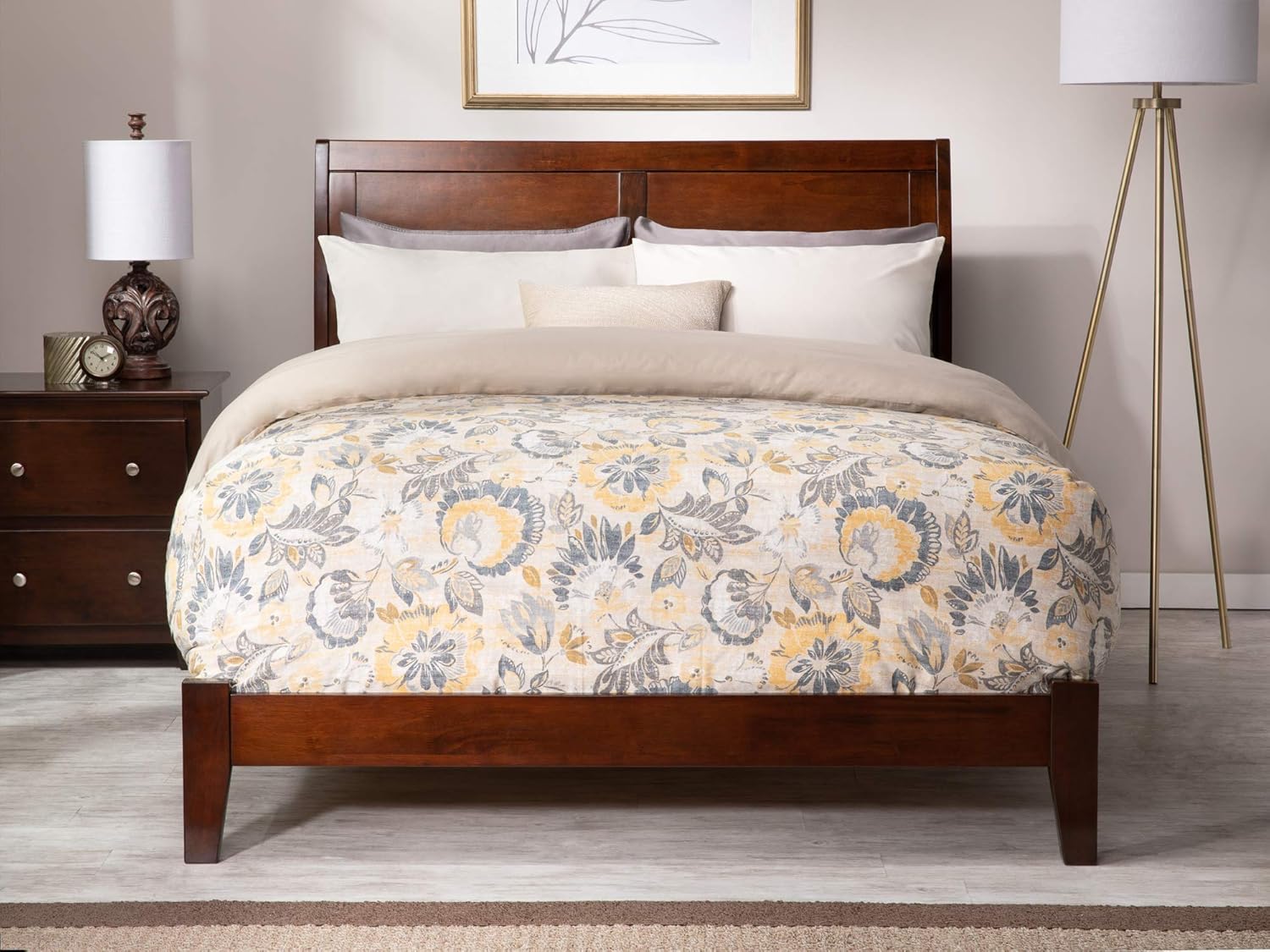 AFI Portland Low Profile Wood Platform Bed King Walnut G882