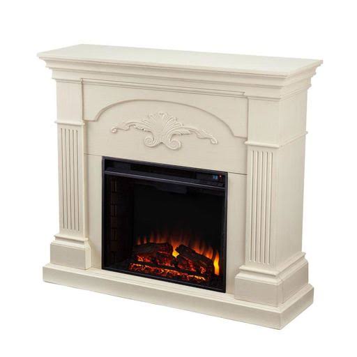 Salerno Electric Fireplace-Ivory