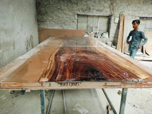 Rustic Natural Wood Epoxy Resin Dining Table 120 x 36 Inches C657