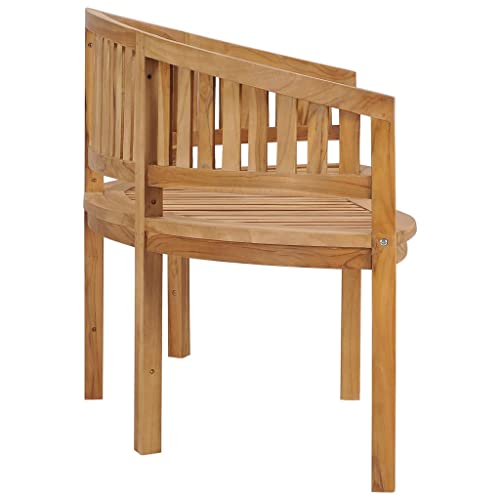 Banana Bench 70.9" Solid Teak Wood Bench for Garden, Patio or Living Room H6362