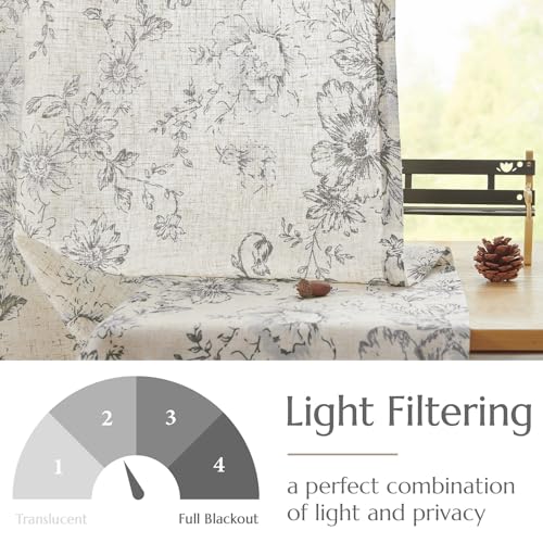 jinchan Linen Double Layer Kitchen Window Valance Yellow Leaf on Beige 16 Inch Rod Pocket 1 Panel K483899
