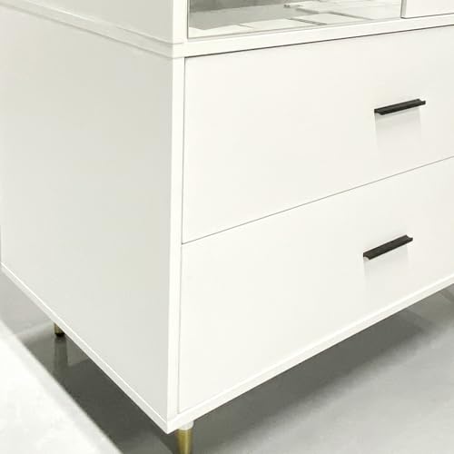 White Armoire Wardrobe with Hanging Rod, 2 Doors and Mirror V262384