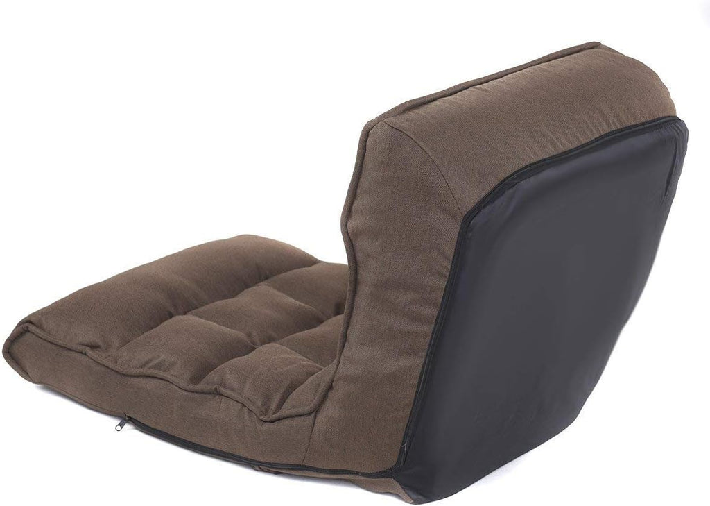 Casart Floor Chair Sleeper 4-Position Adjustable Folding Lounger, Brown X40198