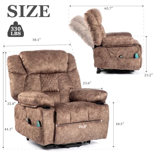 Power Lift Recliner Chair for Elderly with Heat and Massage, Fabric K7688