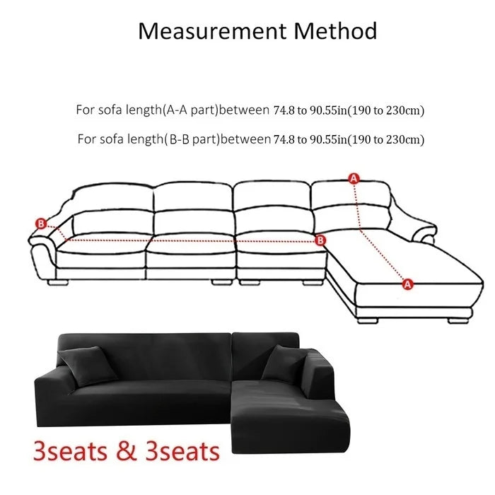 L Shape Sofa Covers Stretch Fabric Solid Color Corner Couch Cover I4443