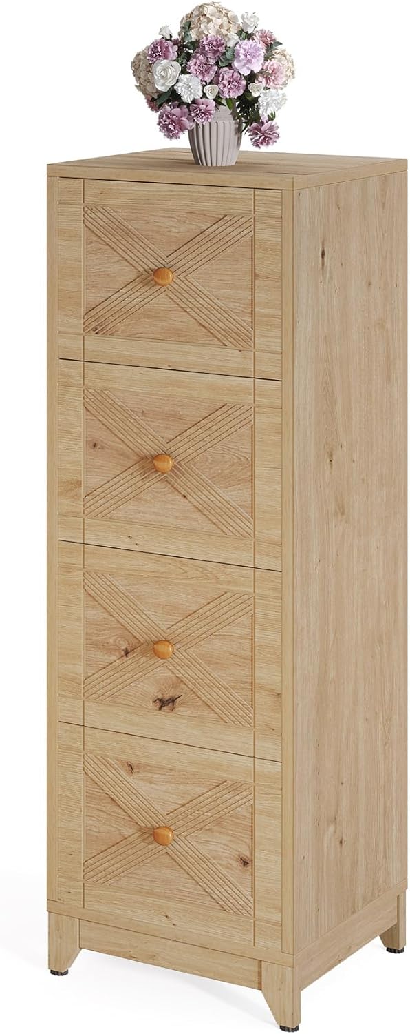 Tribesigns 4-Drawer File Cabinet for Letter Size, Wood Office Storage O1963