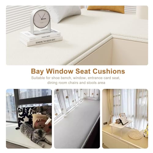 Custom Window Seat Cushions Indoor, 1" Double-sided Reversible Bamboo Mat Bench Cushion S55112