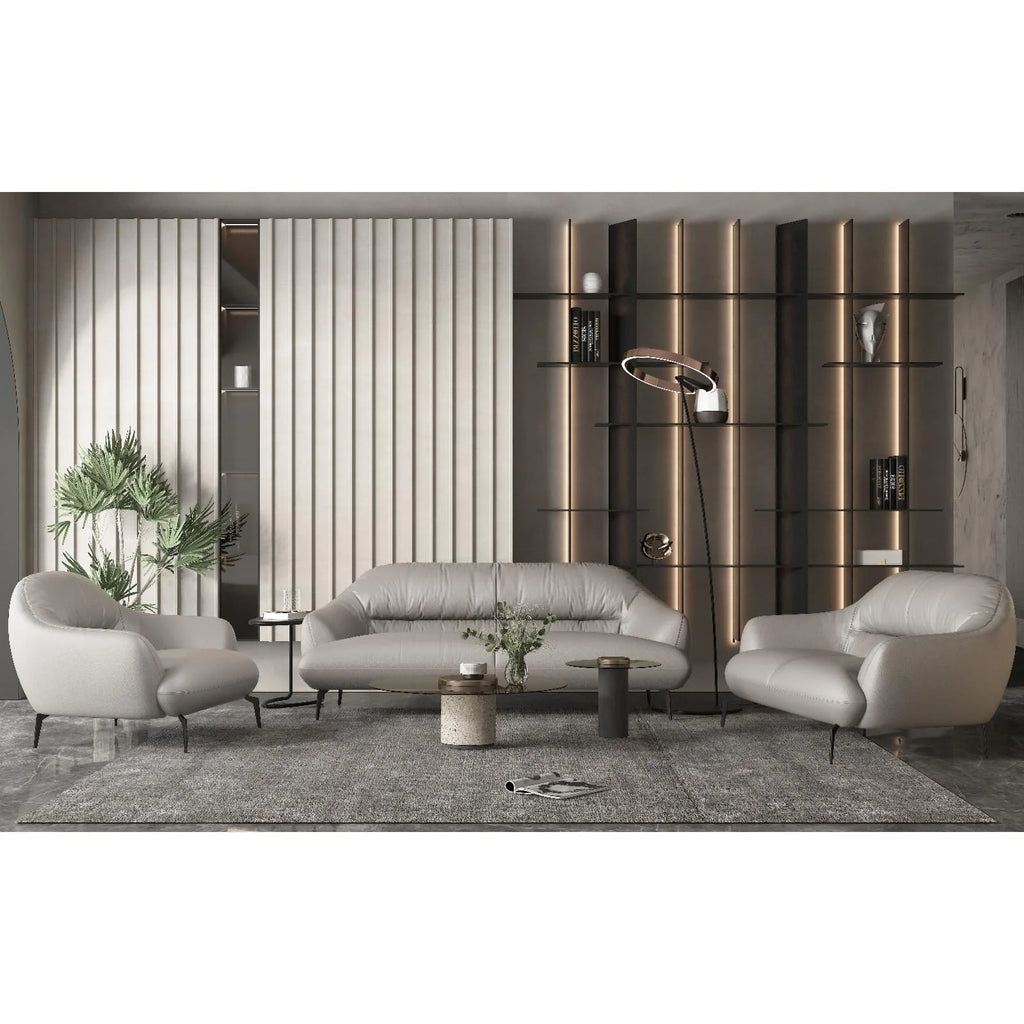 Acme Furniture Leonia Accent Chair, Pearl Gray Leather H679967