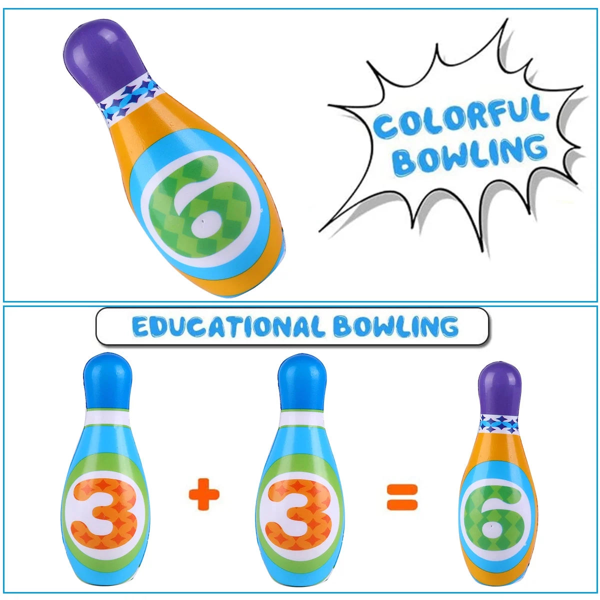 Portable Family Bowling Game Toys for Kids Indoor Outdoor I892055