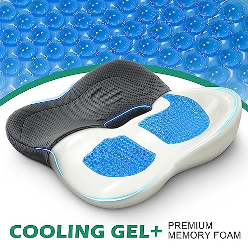 Gel Seat Cushion with Cooling Honeycomb Design, Non-Slip Cover for Office Chair E12879