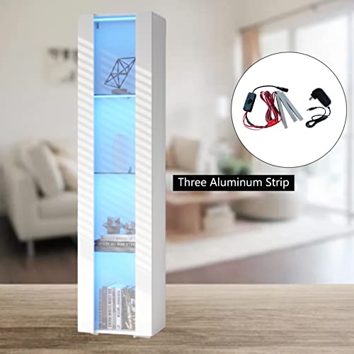 Modern 4-Shelves Display Cabinet with Clear Acrylic Door and LED Light C976